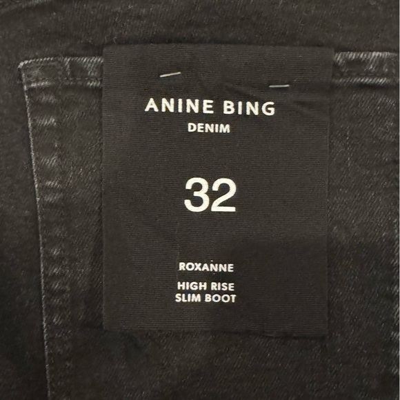 ANINE BING JEANS ROXANNE BLACK TIE Flare Size 32 NWT - Picture 9 of 16